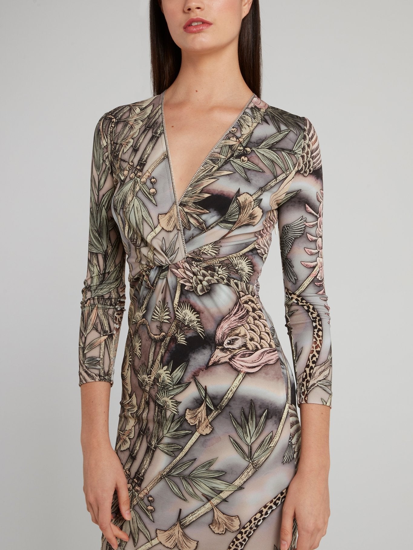 Flora and Fauna Surplice Dress