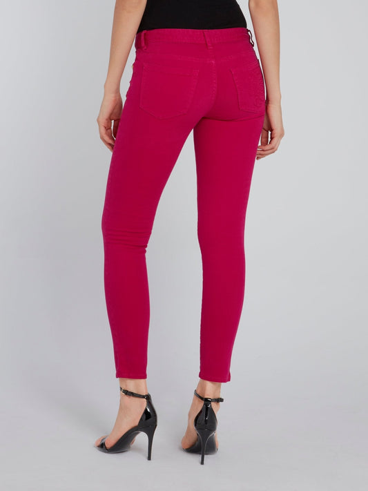 Pink Skinny Capri Pants