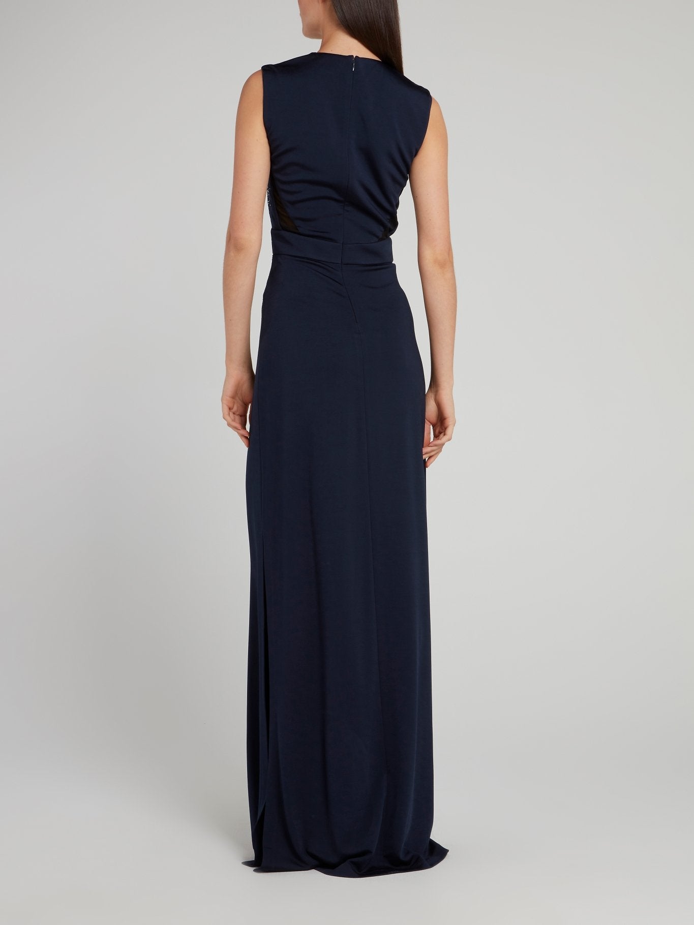 Navy Studded A-Line Dress