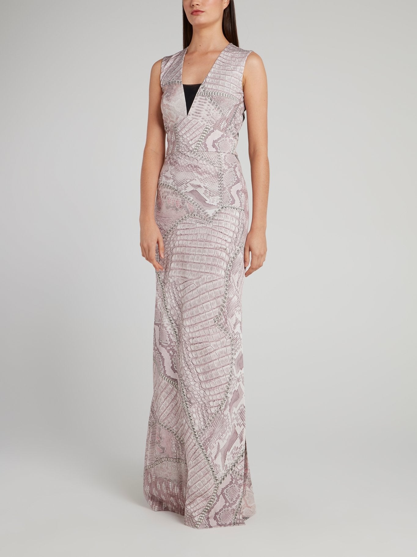 Purple Python Effect Maxi Dress