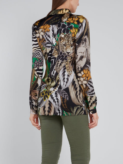 Jungle Print Viscose Shirt