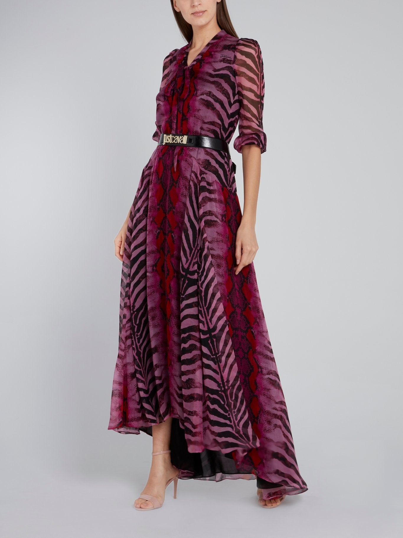 Purple Animal Print Tent Silk Dress