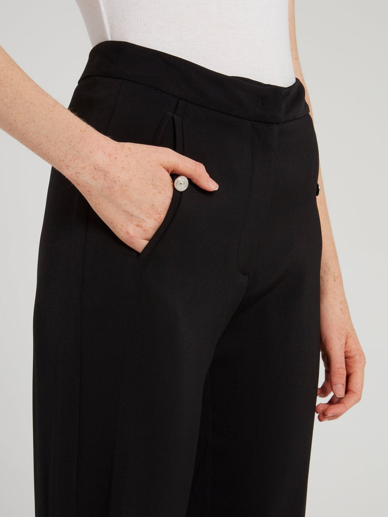 Black Cuffed Tapered Pants