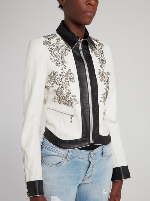 White Collared Sports Jacket