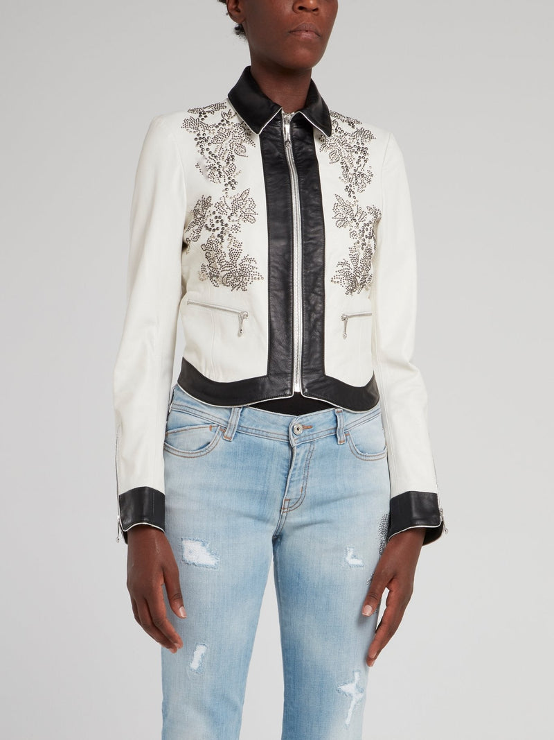 White Collared Sports Jacket