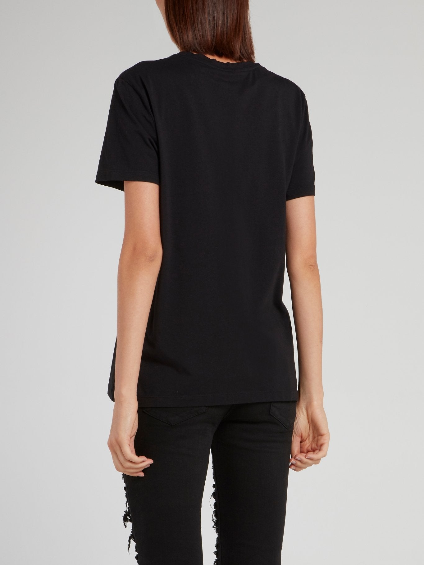 Black Foil Print T-Shirt