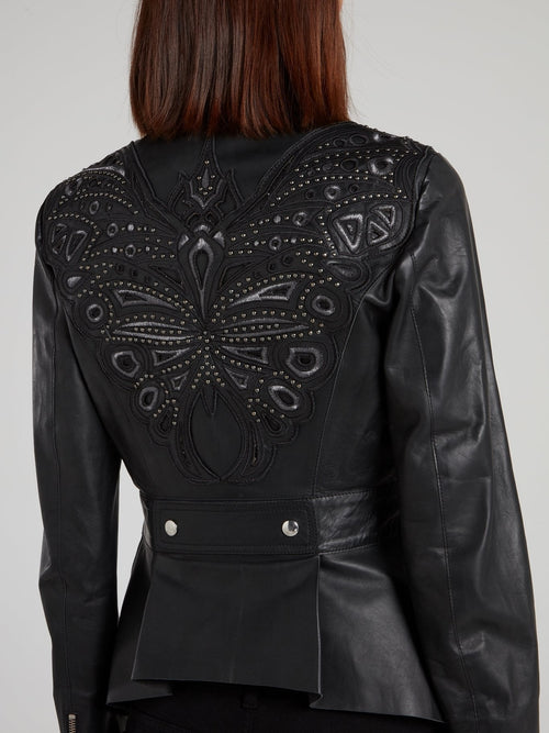 Black Leather Sports Jacket