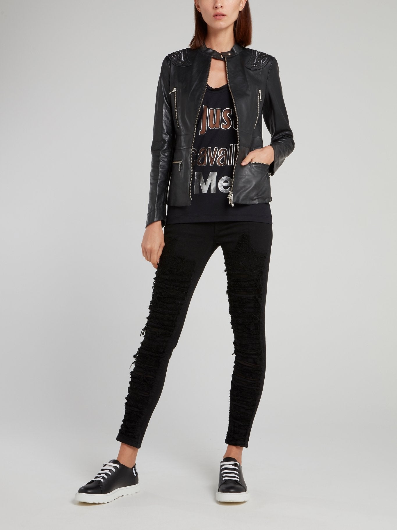 Black Leather Sports Jacket