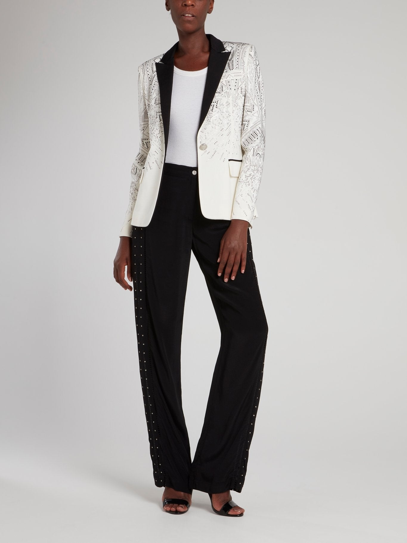 White Multi-Stud Blazer