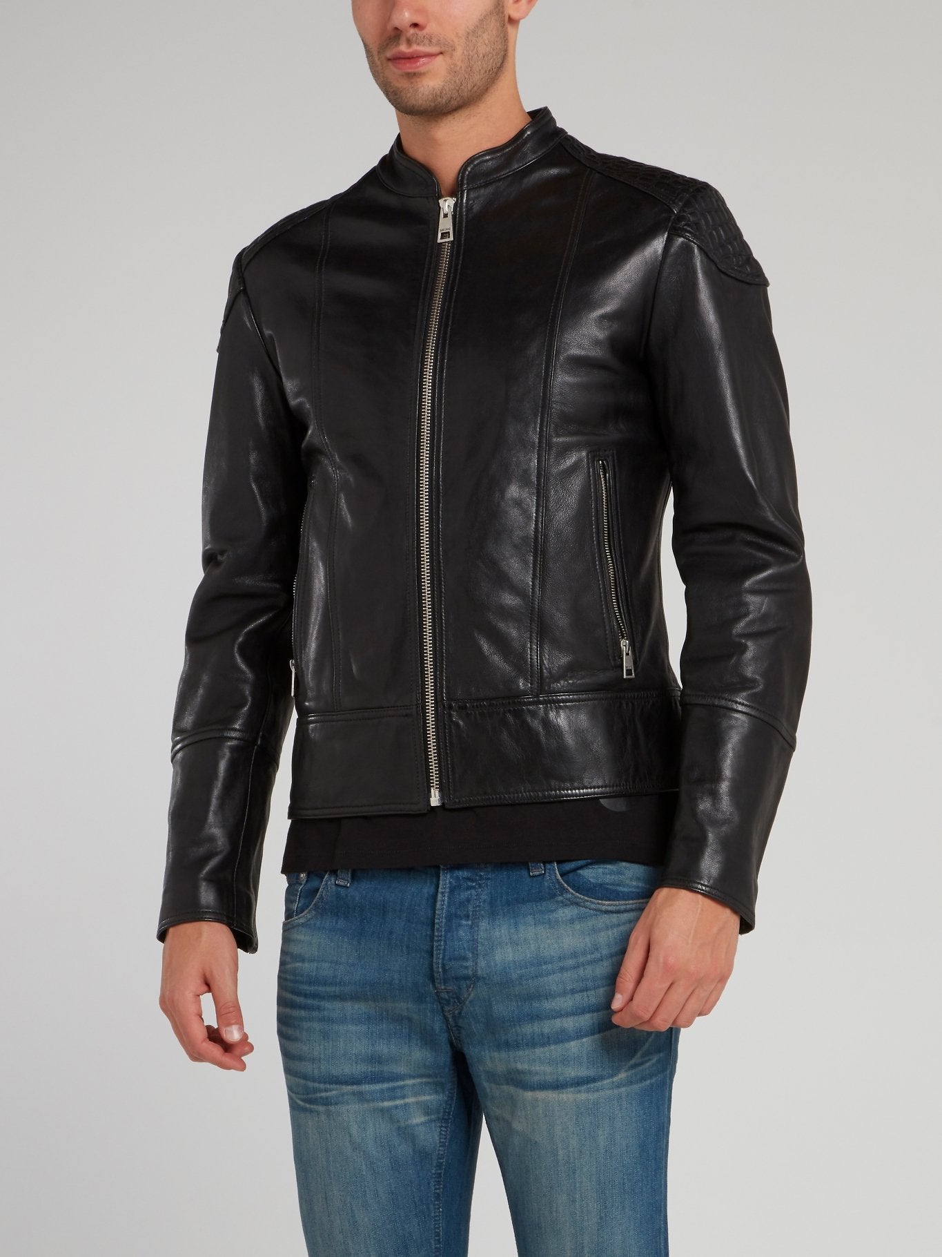 Black Zip Up Moto Jacket