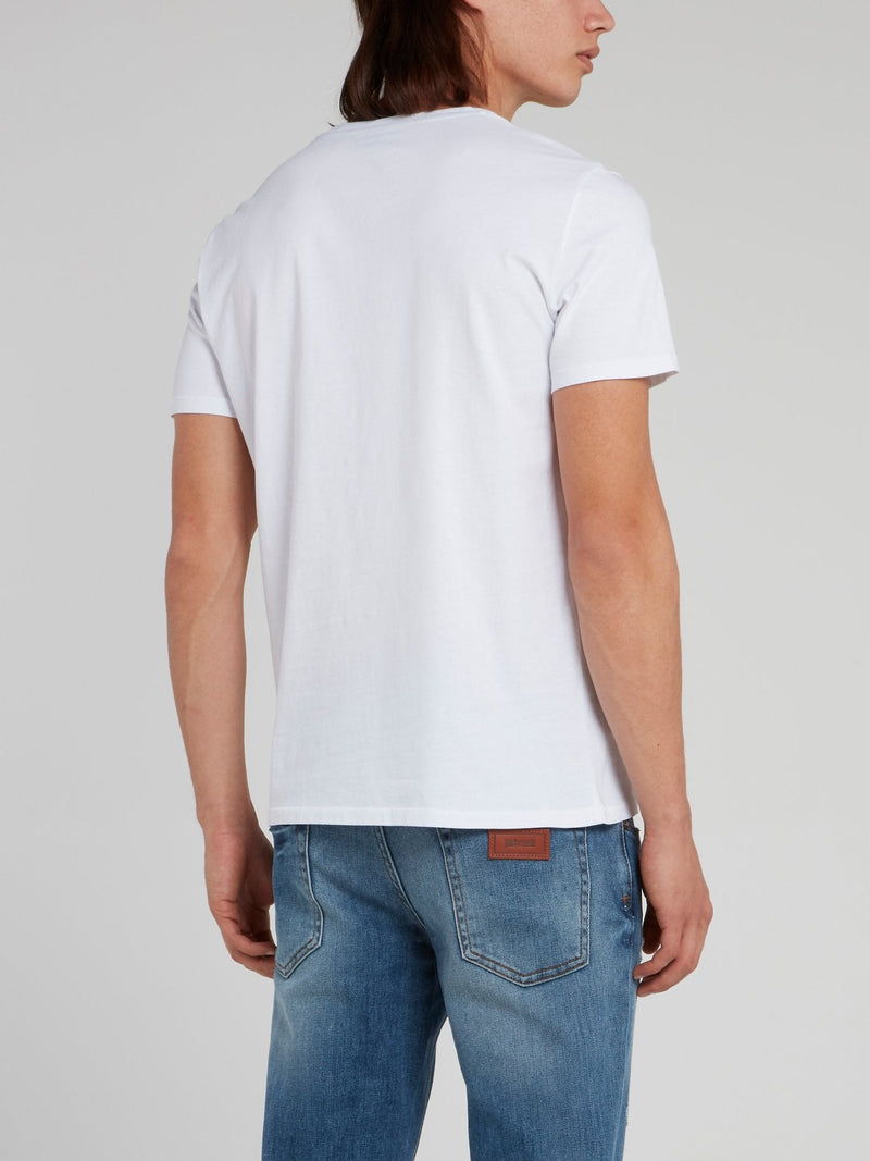 White Statement Cotton Shirt