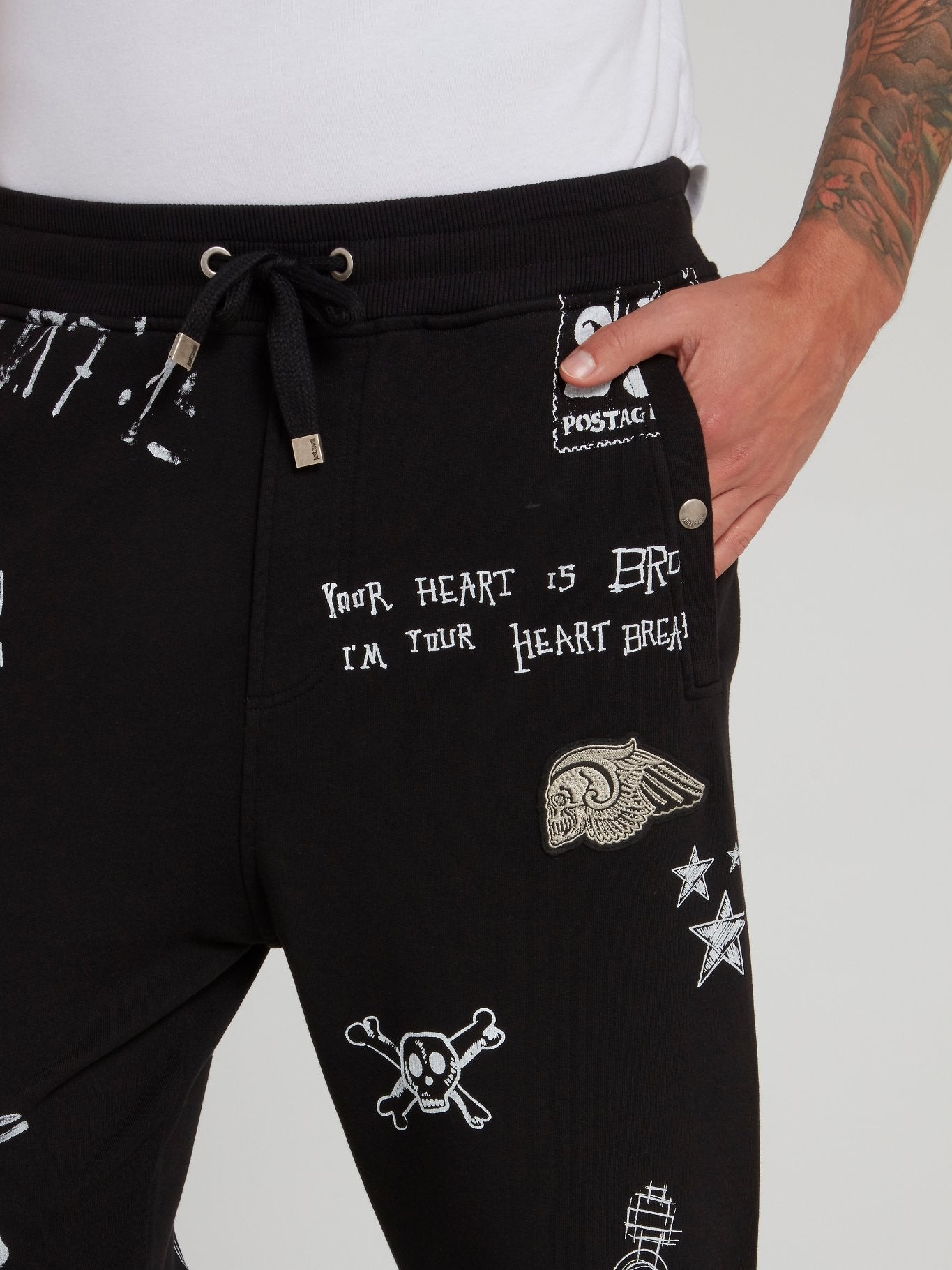 Gothic Doodle Print Trousers