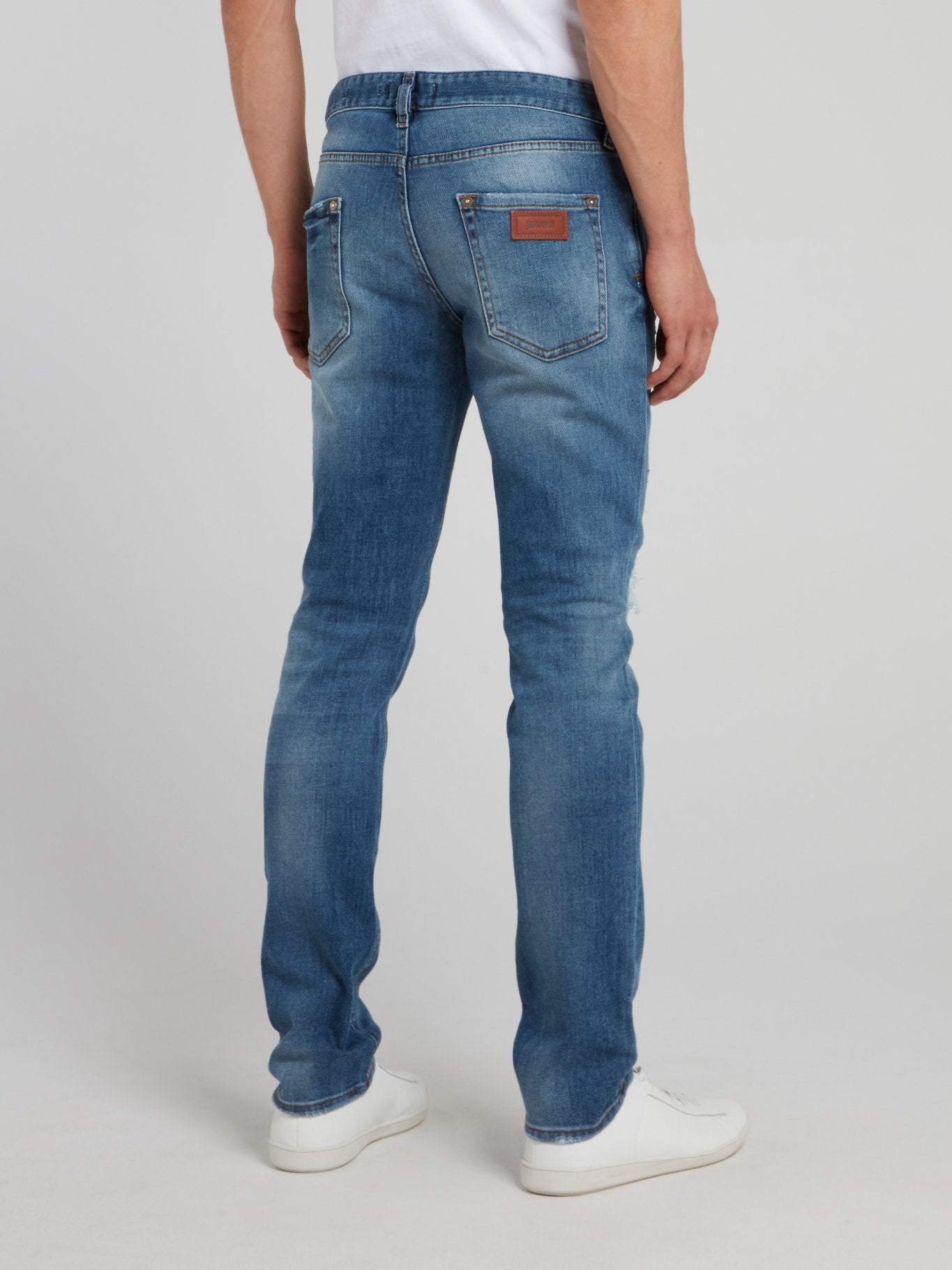 Blue Tattered Denim Trousers