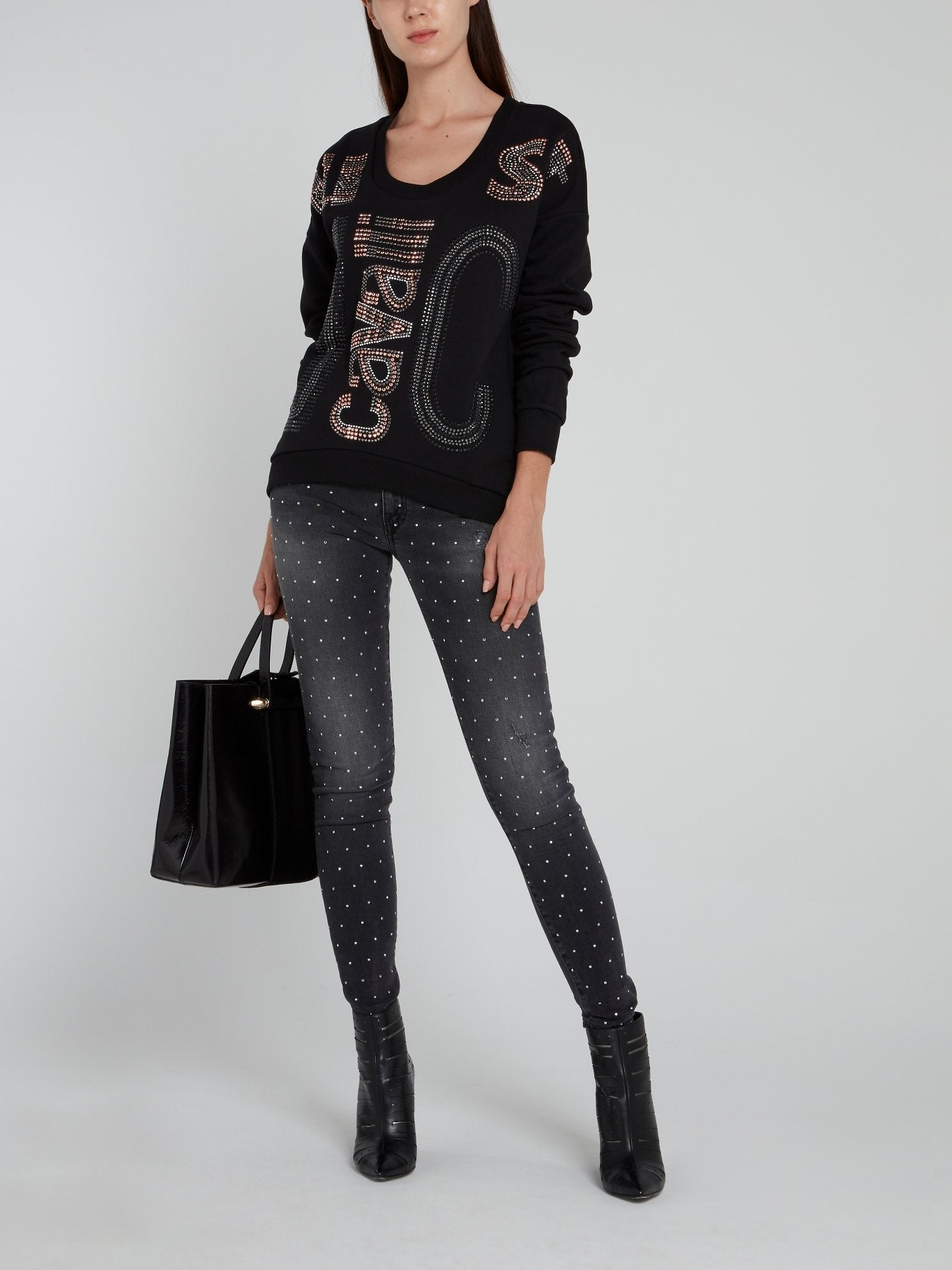 Black Multi-Stud Logo Sweatshirt