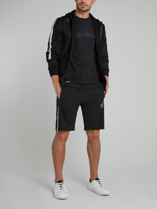 Black Rear Logo Drawstring Shorts