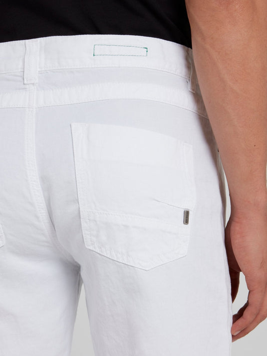 White Straight Leg Trousers