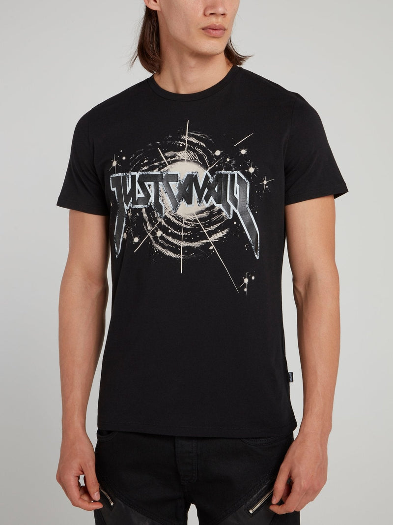 Black Galaxy Print T-Shirt