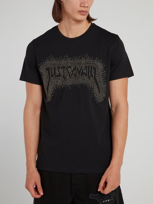 Black Studded Logo T-Shirt