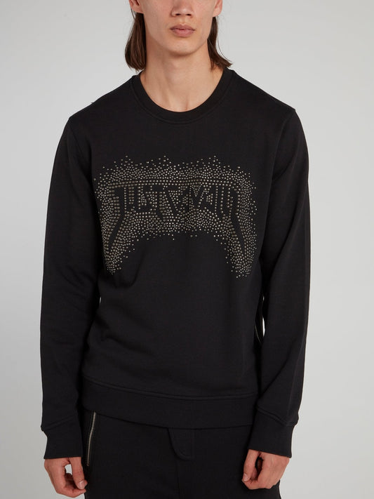 Black Studded Logo Sweatshirt