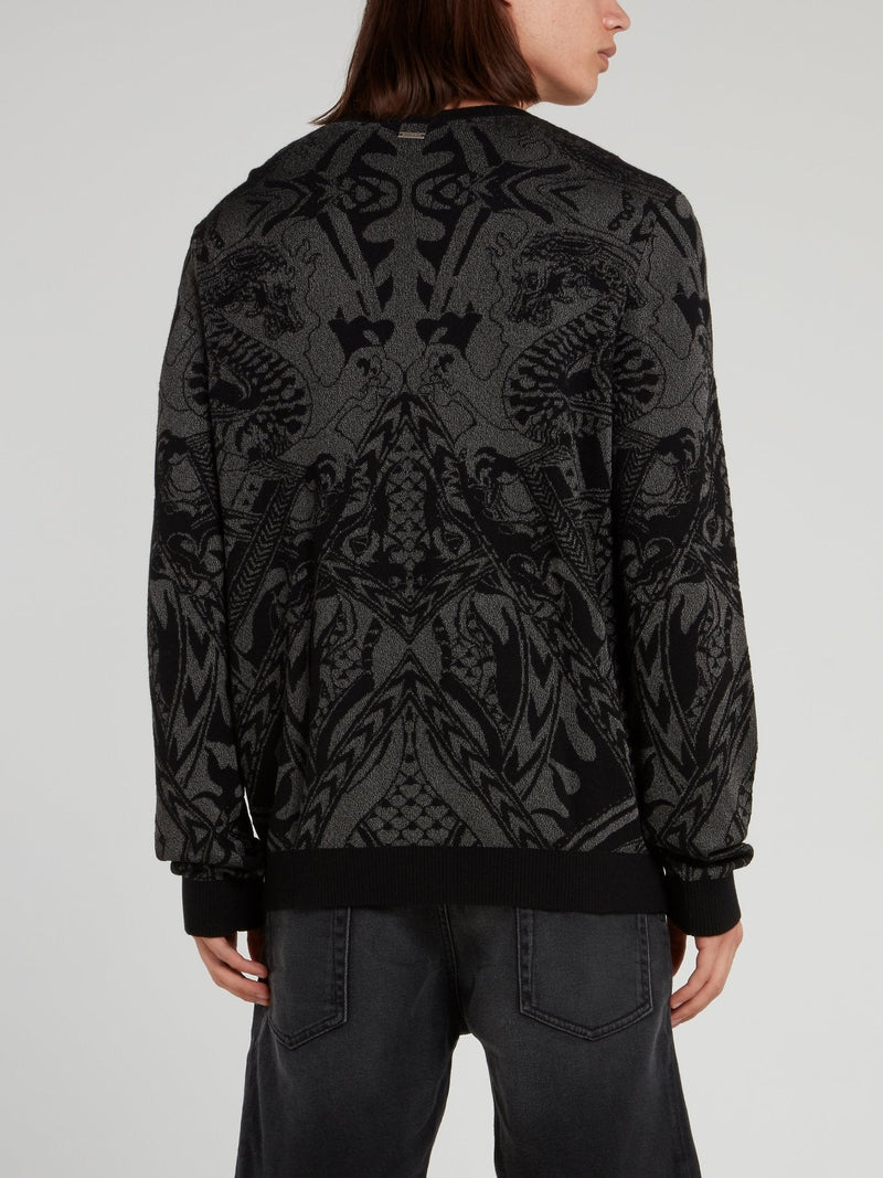 Black Patterned Pullover