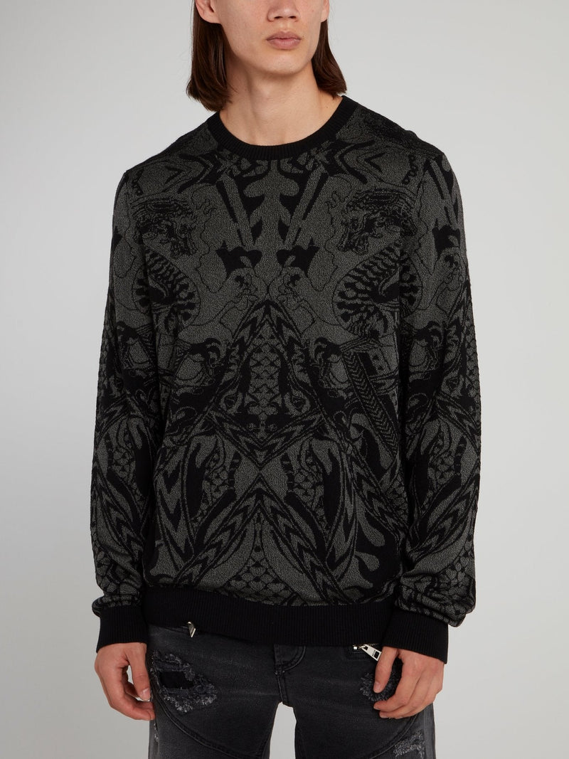 Black Patterned Pullover