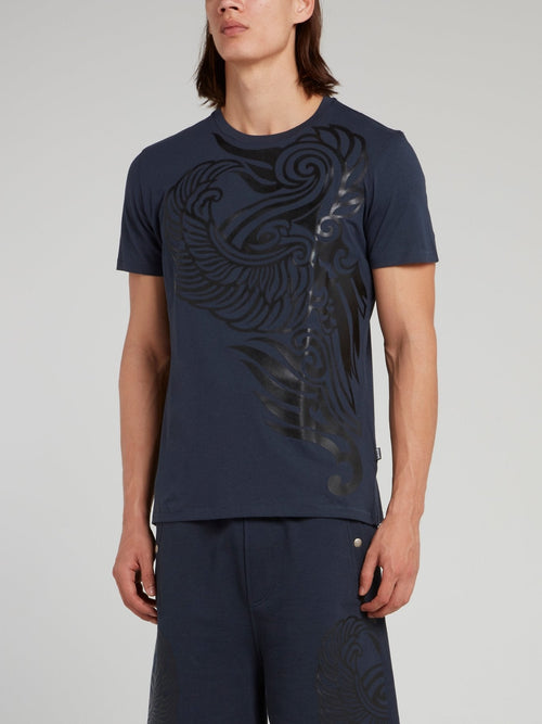 Navy Tattoo Print T-Shirt