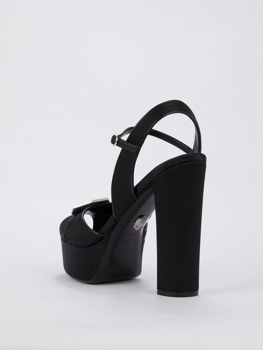 Black Slingback High Heel Sandals