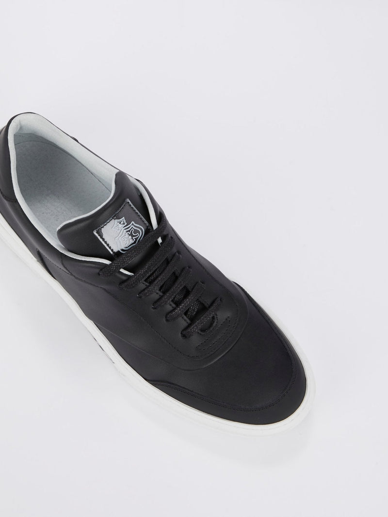 Black Low Top Leather Sneakers