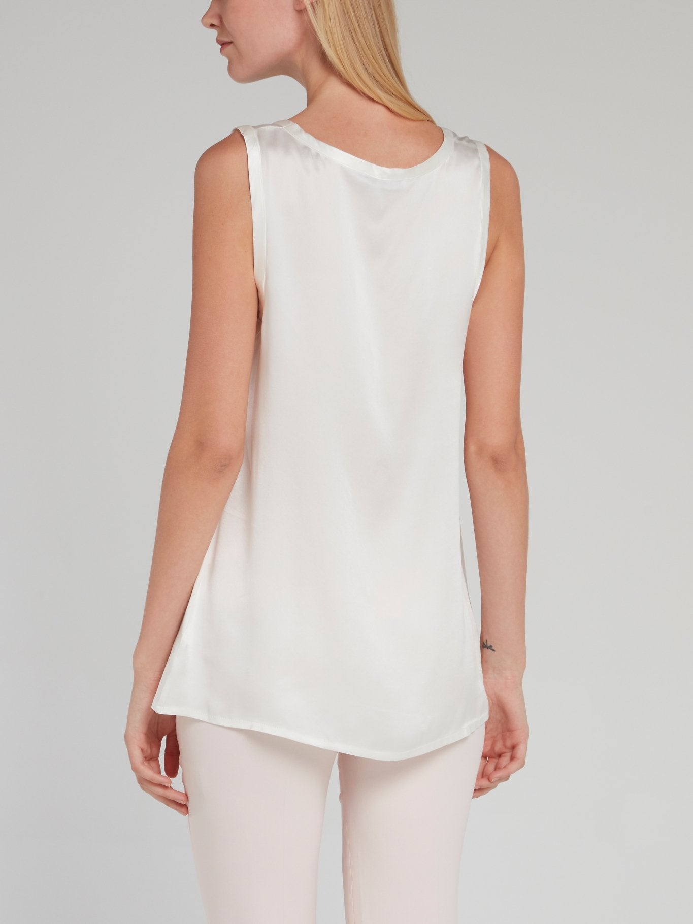 White Silk Tank Top