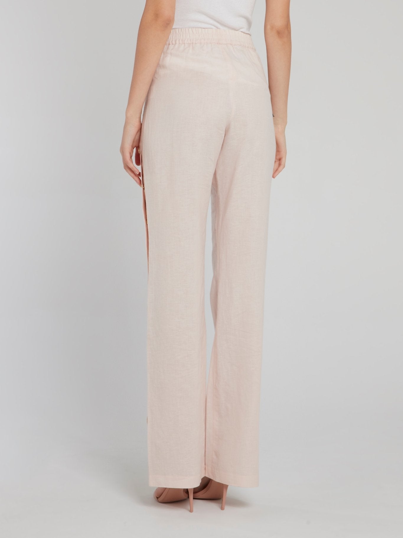 Side Button Linen Trousers