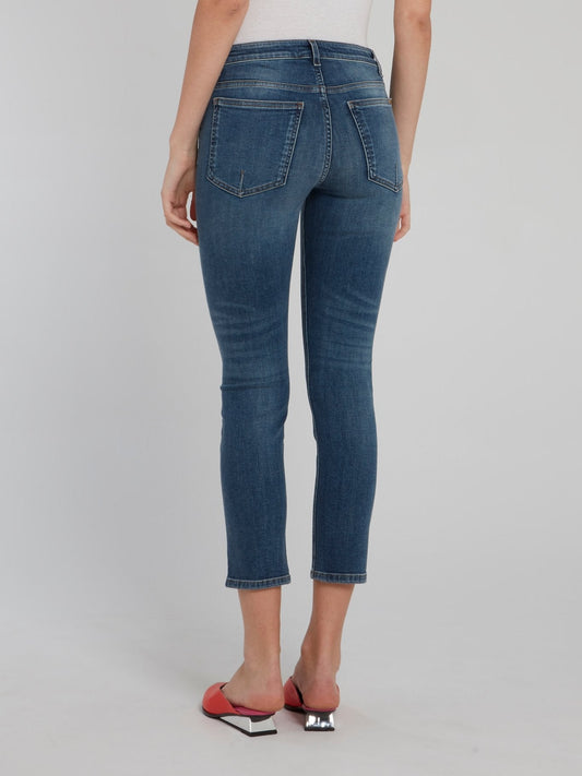 Cropped Denim Stretch Jeans