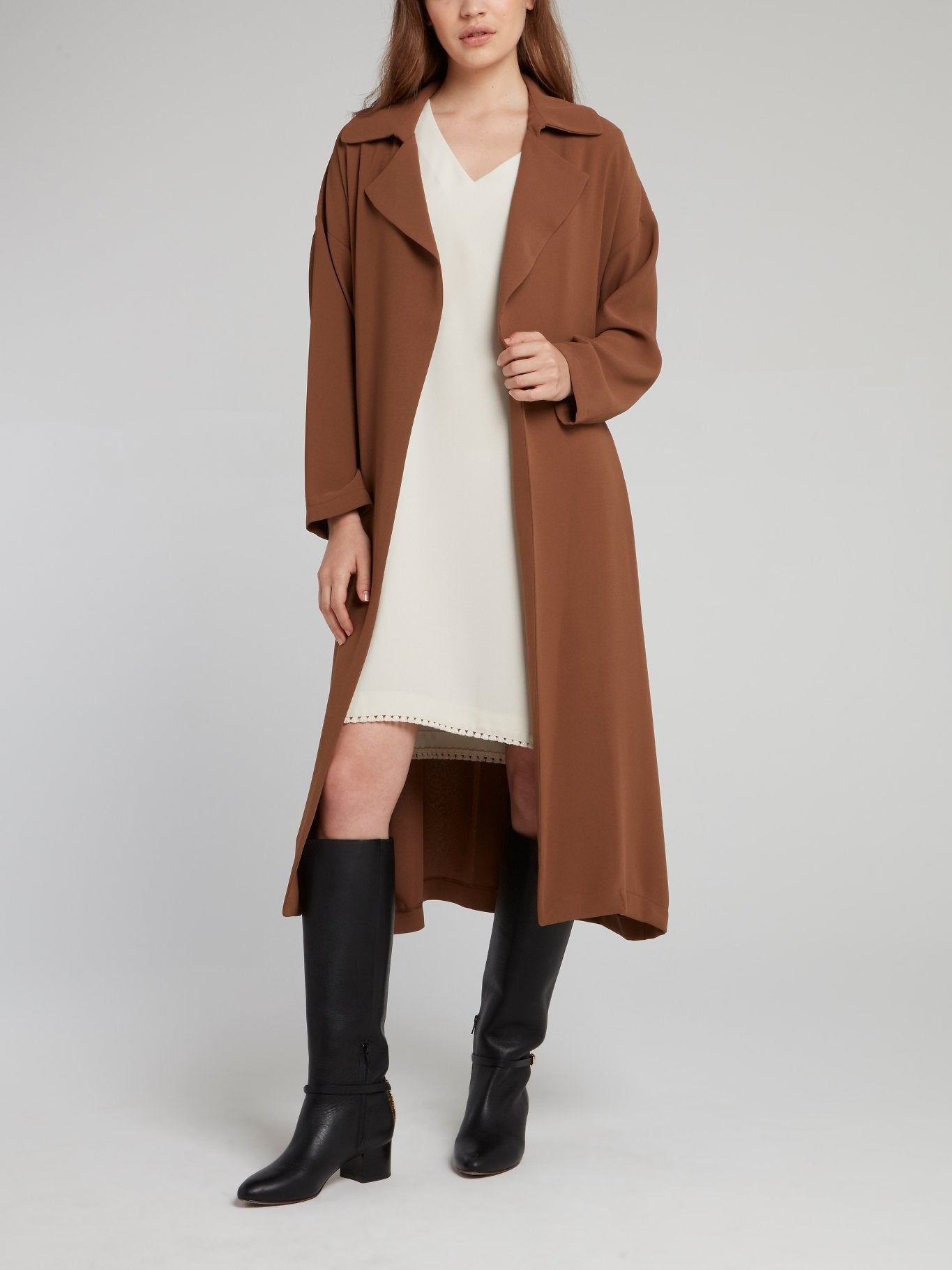 Brown Belted Trench Coat