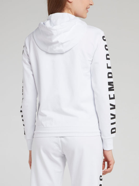 White Logo Sleeve Active Jacket