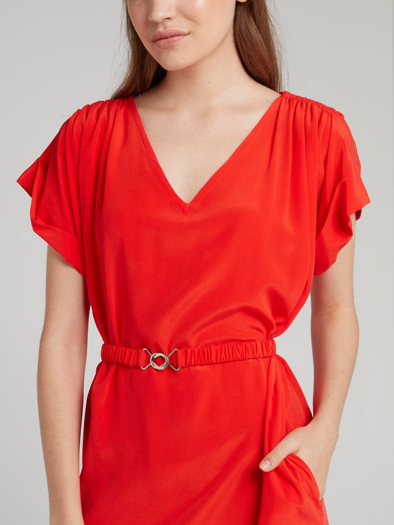 Pavot Belted Silk Dress