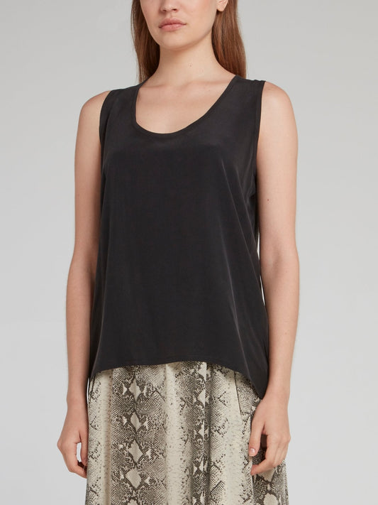 Noir Silk Tank Top