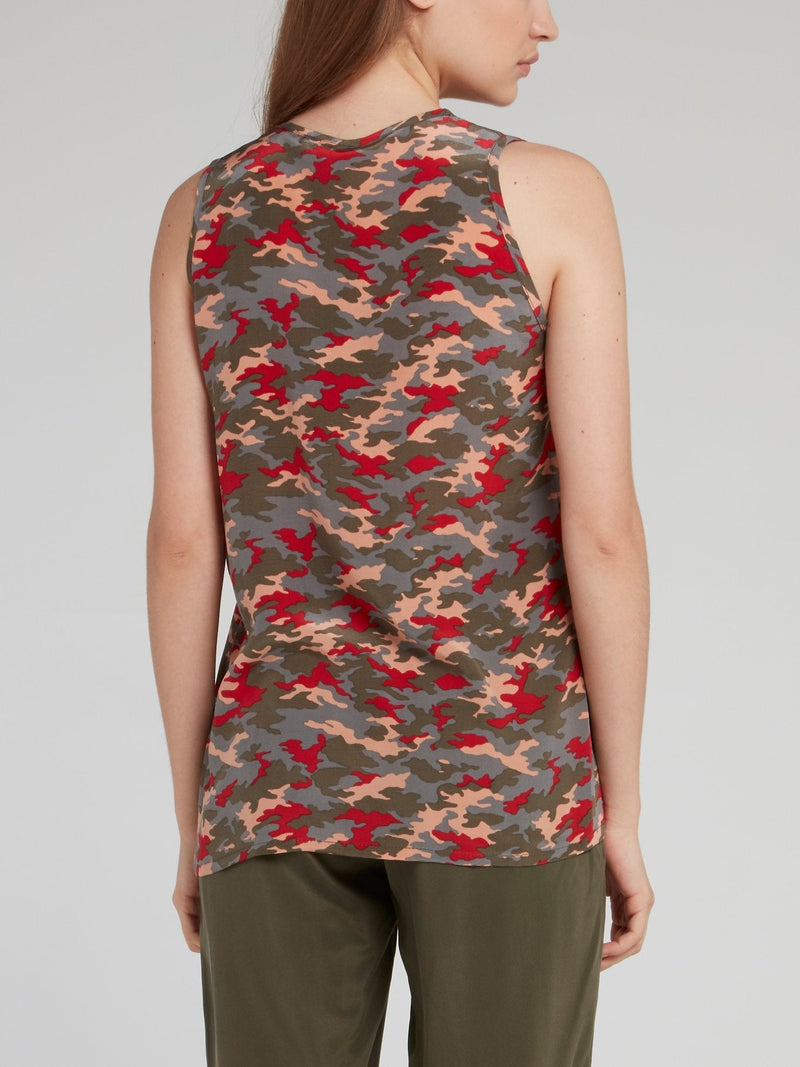 Camo Silk Tank Top