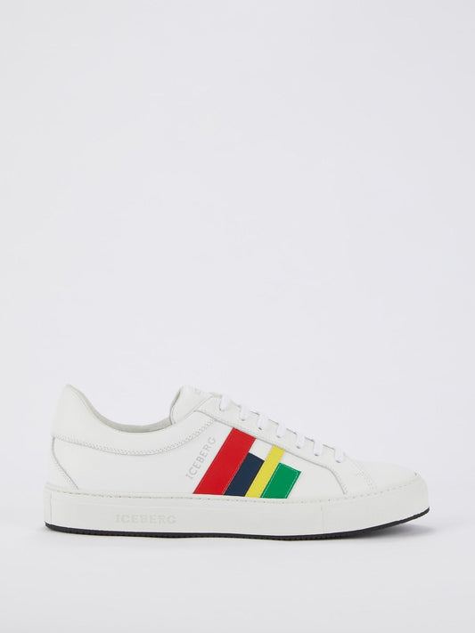 White Colour Stripe Sneakers