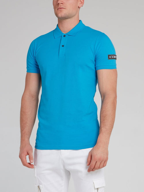 Blue Logo Appliqu)d Polo Shirt