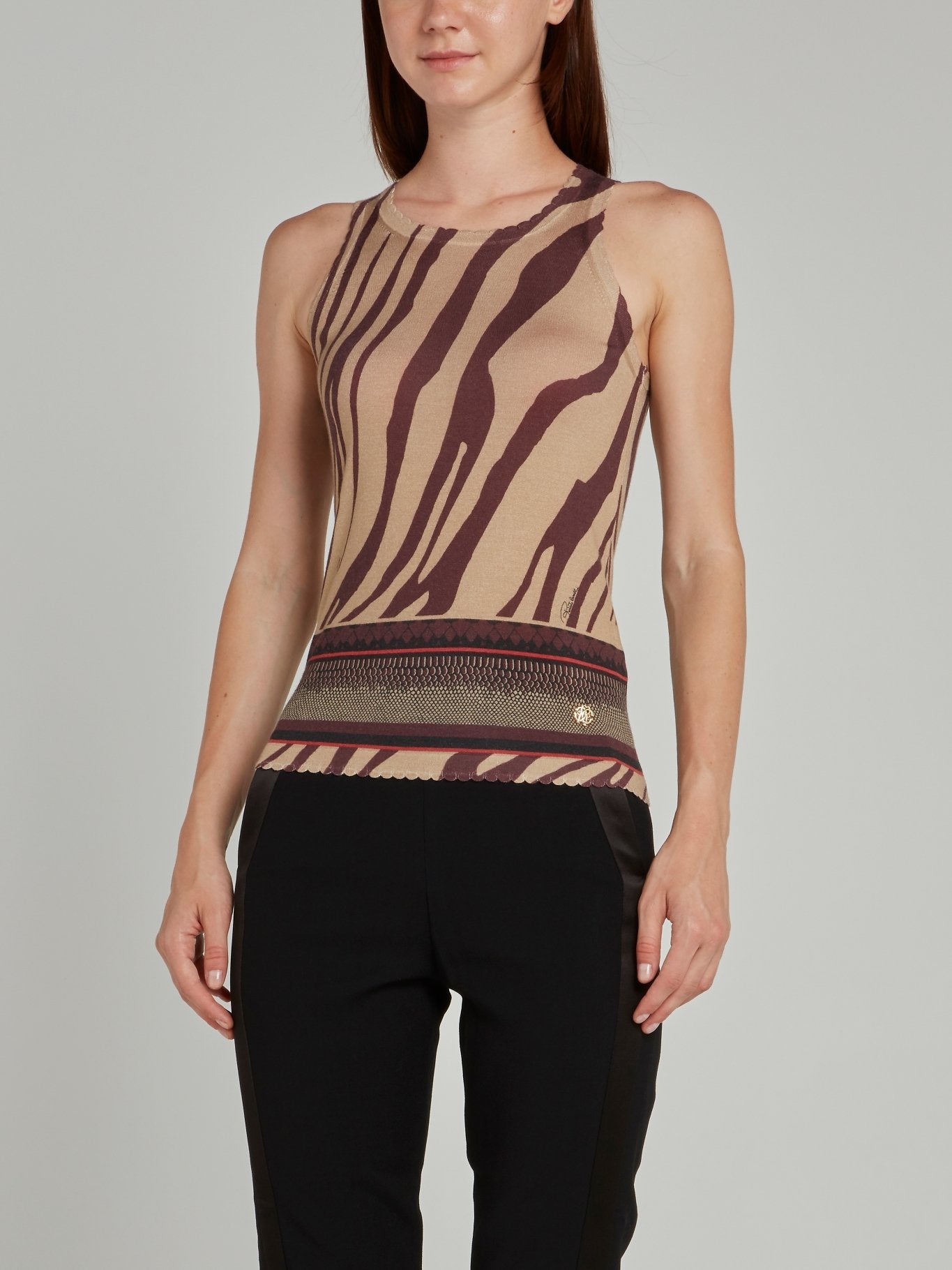 Animal Print Knit Tank Top