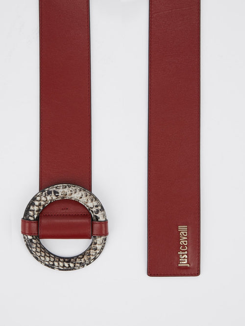 Burgundy Snake Ring Belt