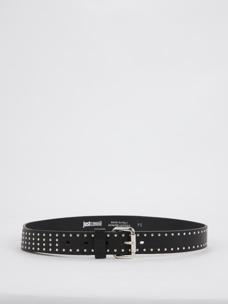 Black Studded Leather Belt