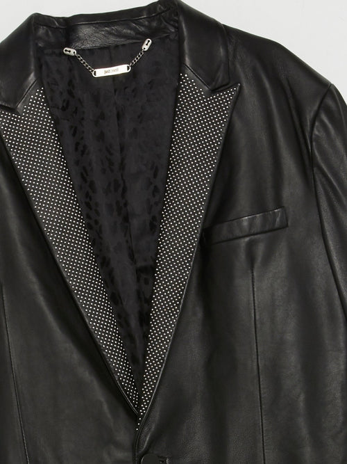 Black Micro-Stud Leather Jacket