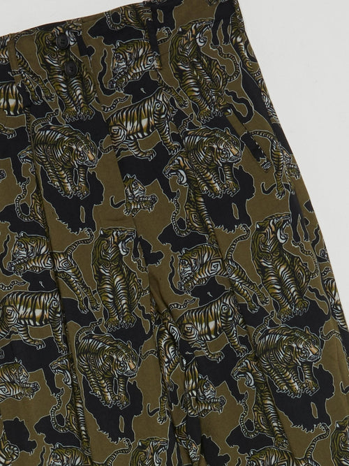 Olive Tiger Print Trousers