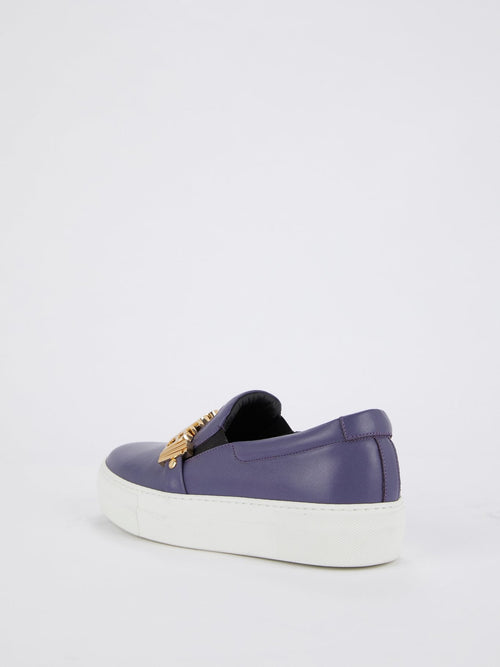 Indigo Slip On Logo Sneakers