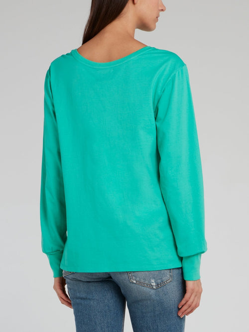 Miley Green Statement Pullover