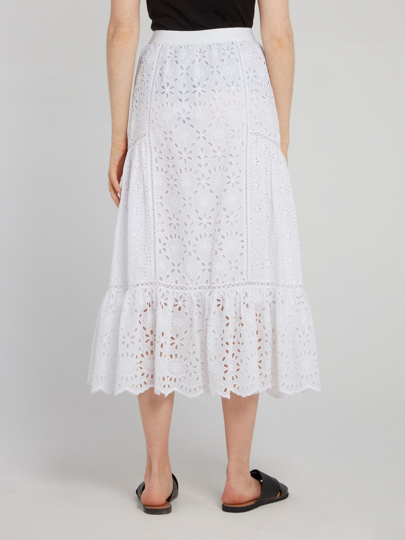 White Trumpet Midi Skirt