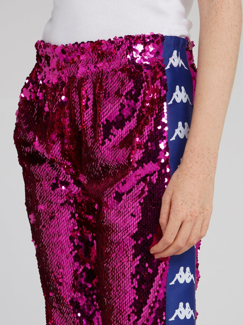 Kappa Purple Sequin Bootcut Pants