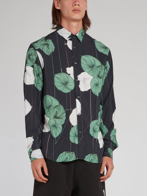 Floral Pinstripe Long Sleeve Shirt
