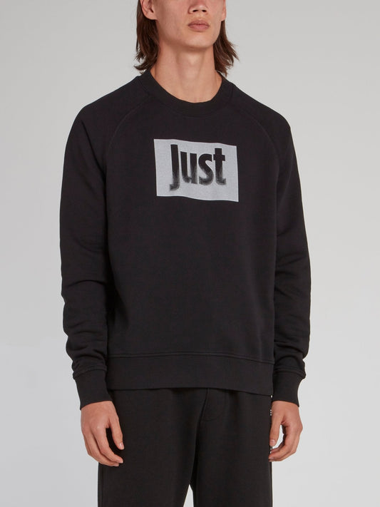 Black Logo Patch Sweatshirt