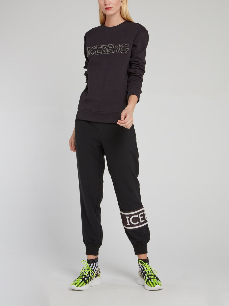 Black Studded Logo Sweatshirt